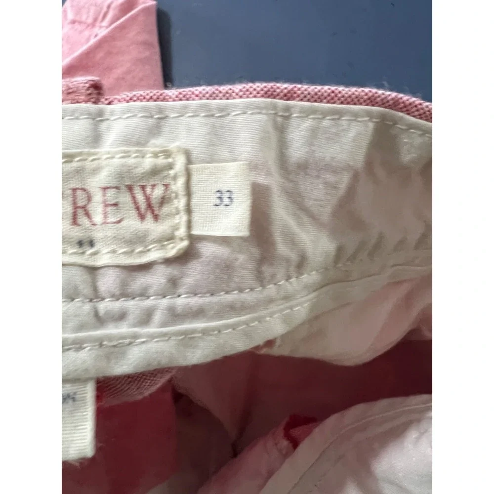 J. Crew Mens Pink Cotton Chino Shorts Sz 33 Beach‎ Vacation resort